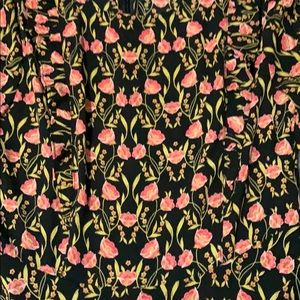 Forever 21 Dresses - Floral black and pink long sleeve ruffle dress Forever 21 Dresses - Floral black and pink long sleeve ruffle dress